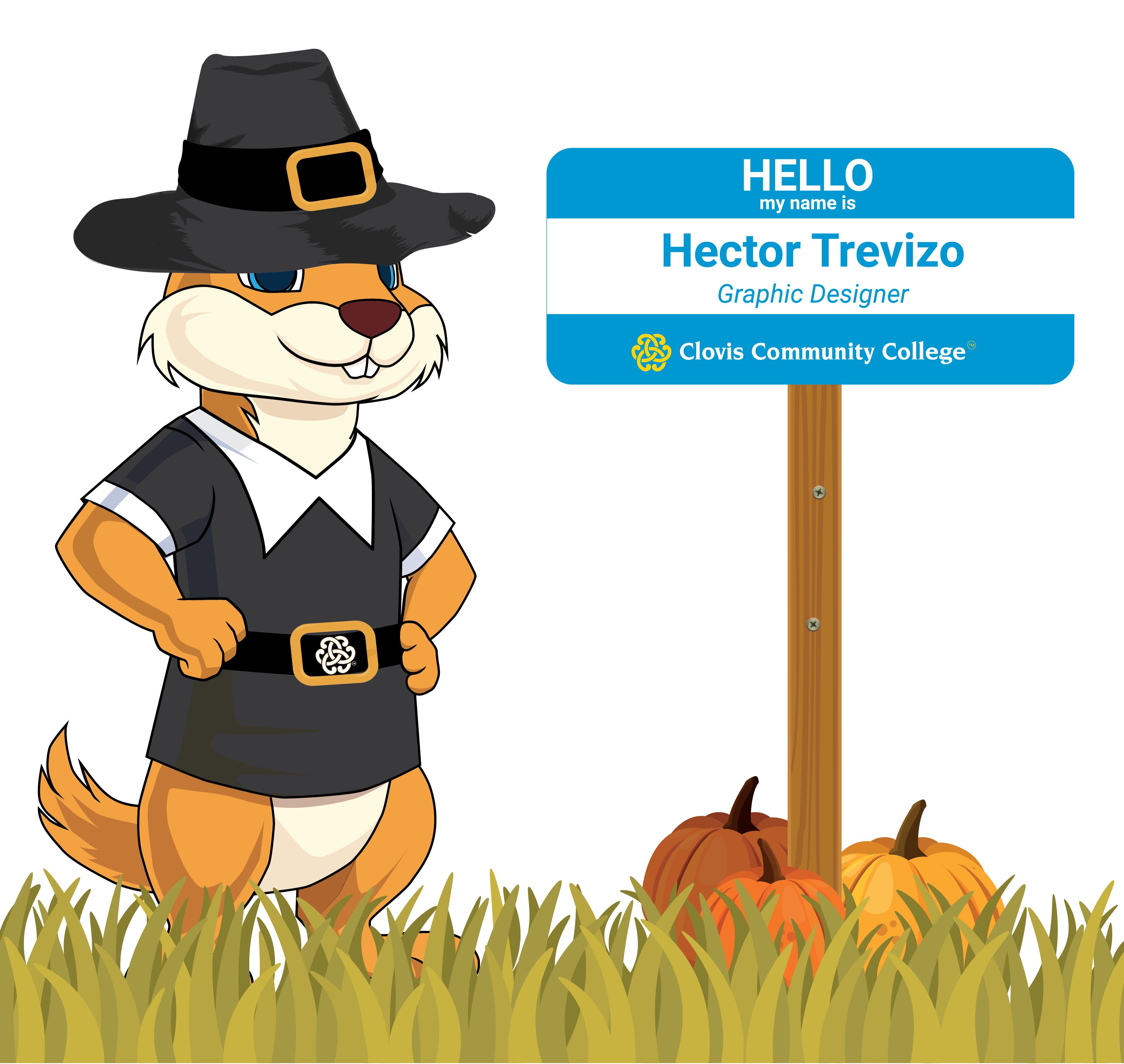 thanksgiving pilgrim dug with tall name plate