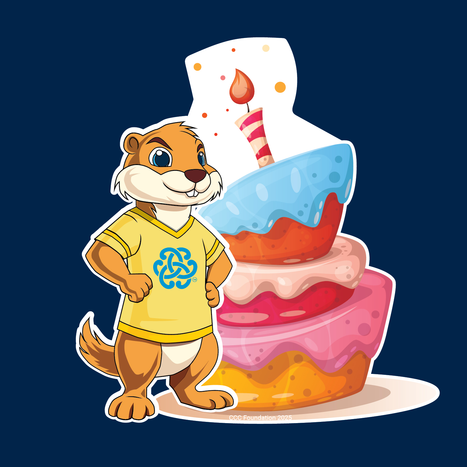 Dug Birthday Cake Sticker